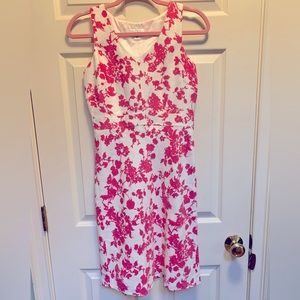 Loft floral cotton linen dress size 2 petite